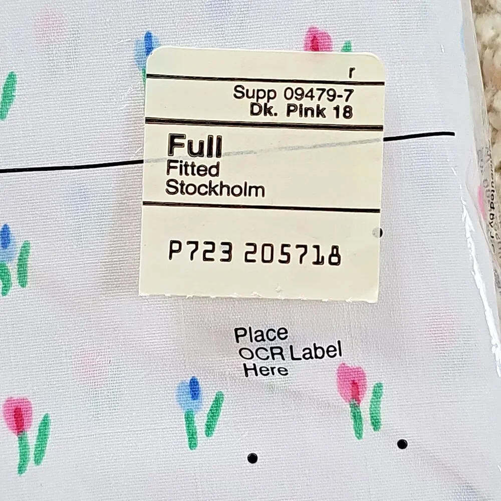 JCPenney Stockholm Dainty Tulip Floral FULL Flat Fitted Sheets NEW Vintage USA
